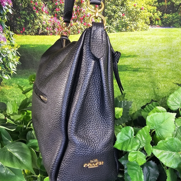 SOLDm Coach Black Purse Shoulderbag Pebble Leather Shay Purse # 93811 read desc. - Picture 7 of 16
